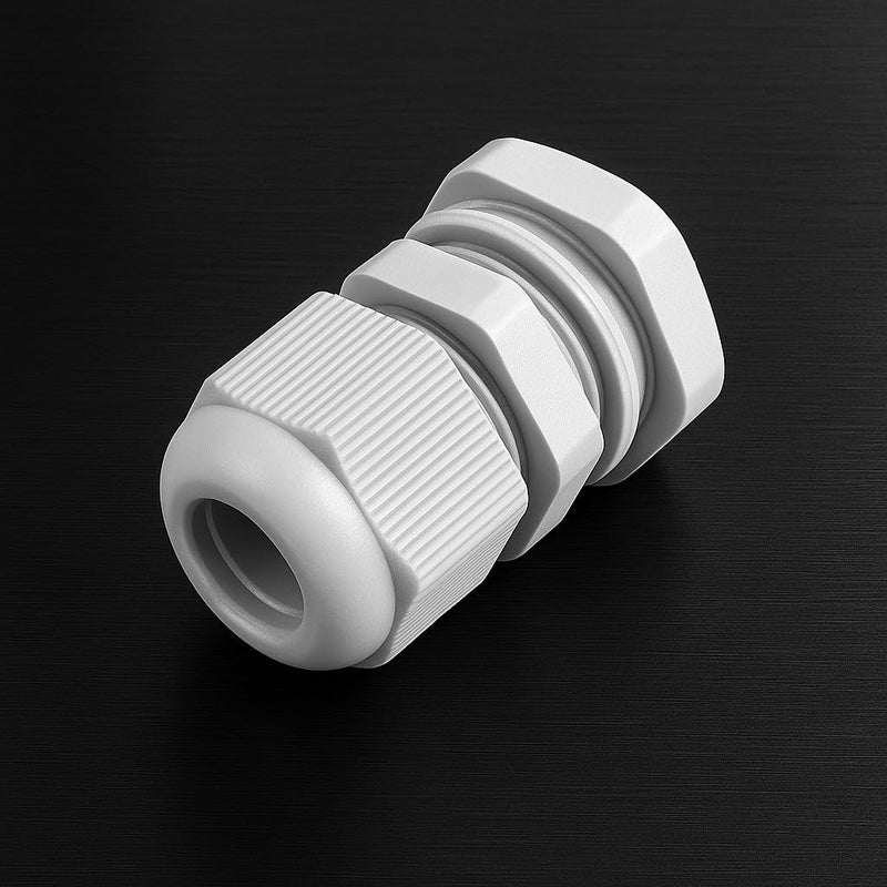 MGI SpeedWare Strain Relief Nylon Cord Grip Cable Glands, 20-Pack White (1/2" NPT) - Image 3